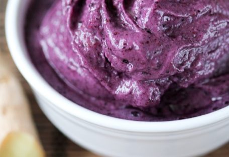 Wild Blueberry Vegan “Ice Cream” with Ginger & Lemon