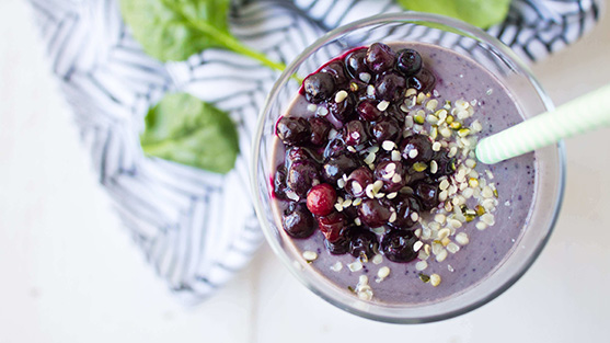 Energy Boosting Vegan Wild Blueberries Smoothie