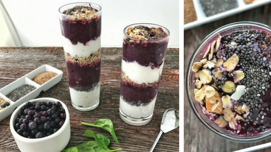 WILD BLUEBERRY & SPINACH STACKED SMOOTHIE