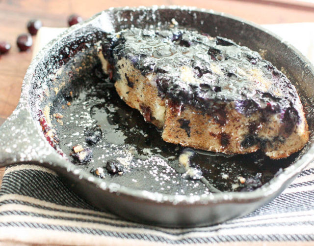 Wild Blueberry & Chocolate Skillet Pancakes