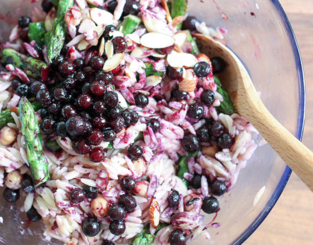 Wild Blueberry Orzo with Asparagus