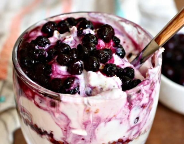 Toasted Oat Parfait with Caramelized Wild Blueberries