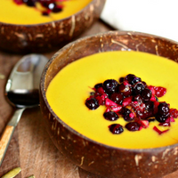 Butternut Squash Soup with Wild Blueberry Relish