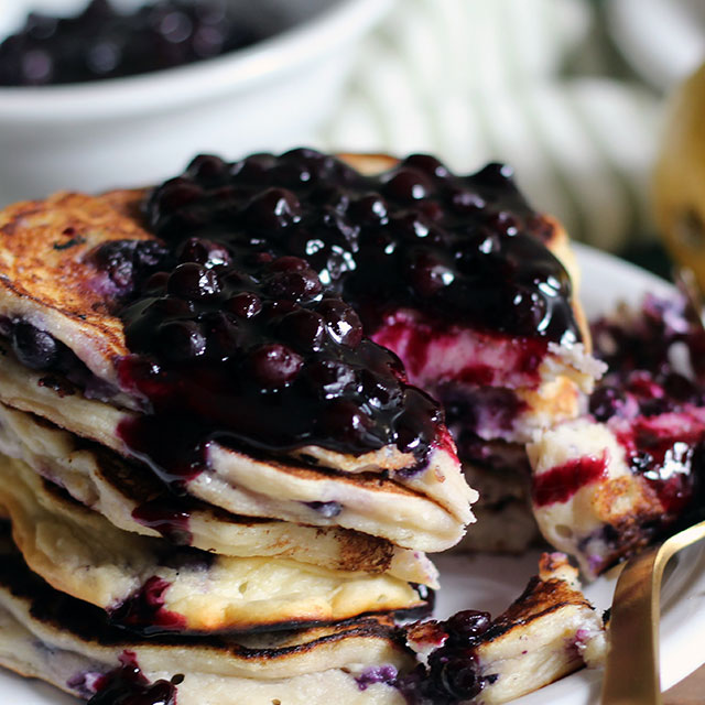 Wild Blueberry Ricotta Pancakes