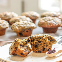 Wild Blueberry & Matcha Bran Muffins