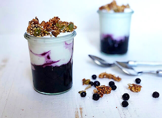 Wild Blueberry Parfaits with Maple Seed Brittle