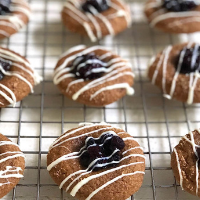 Wild Blueberry Gingerbread Thumbprint Cookies